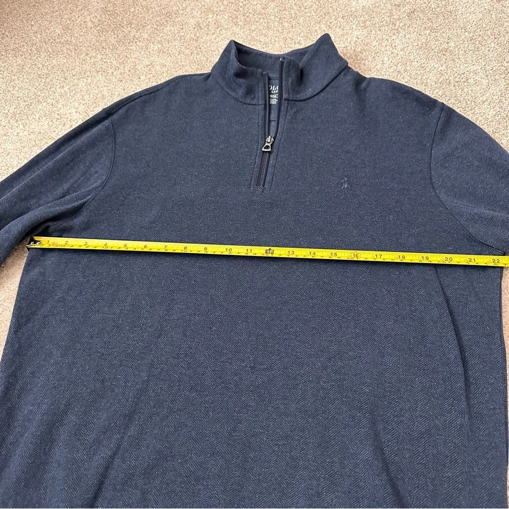 Polo Ralph‎ Lauren Men’s Quarter-Zip Pullover Navy Herringbone Medium